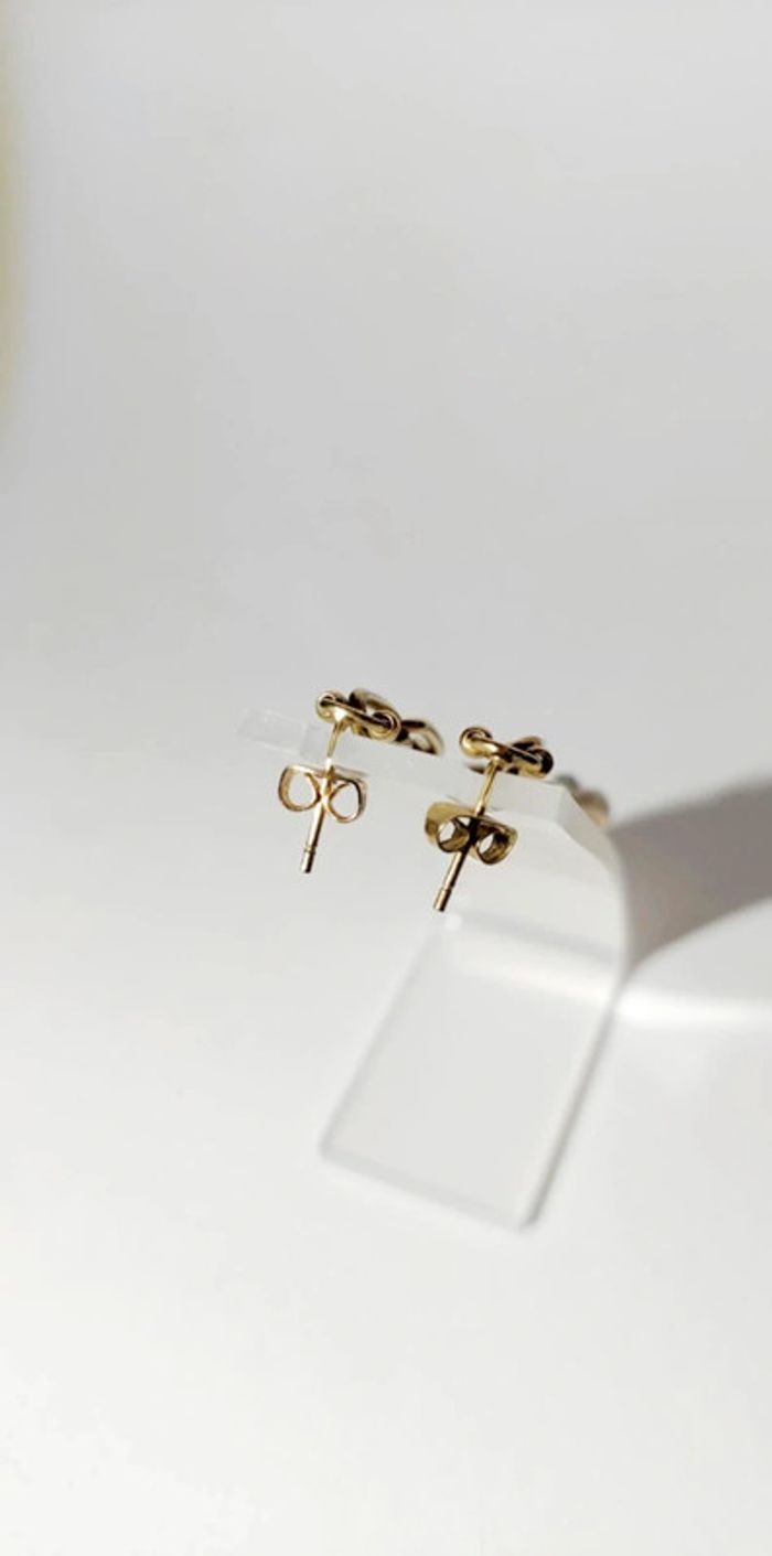 Boucles d'oreilles dorées coquillage hipanema - photo numéro 2