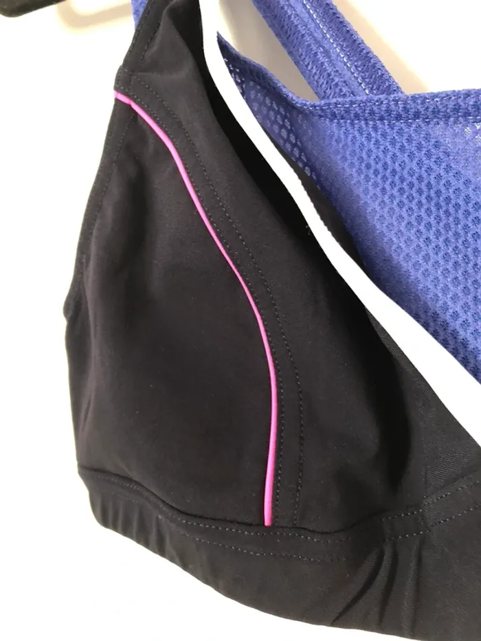Haut de maillot de bain noir blanc et violet Nabaiji Decathlon taille M/L - photo numéro 4