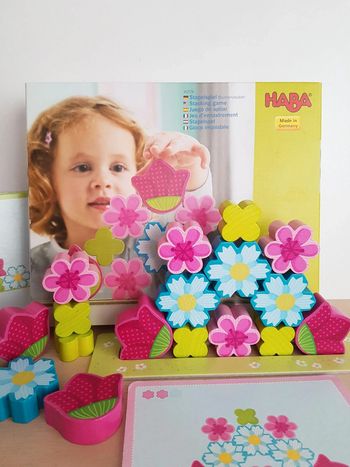 Haba jeu d'encastrement en bois fleurs magiques