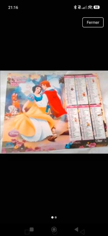 Ancien calendrier postale 