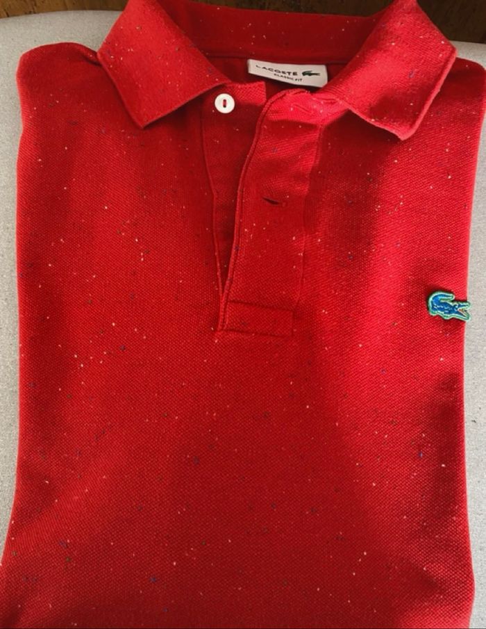 Sweat shirt rouge foncé marque Lacoste - photo numéro 6