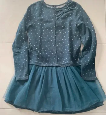 Robe bi-matière manches longues