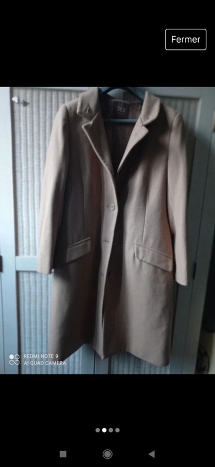 Manteau droit beige - photo numéro 2