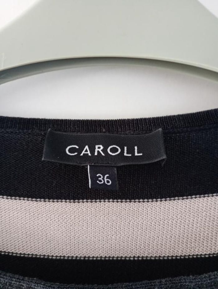 Pull rayé noir / marron / beige femme taille 36 - photo numéro 3