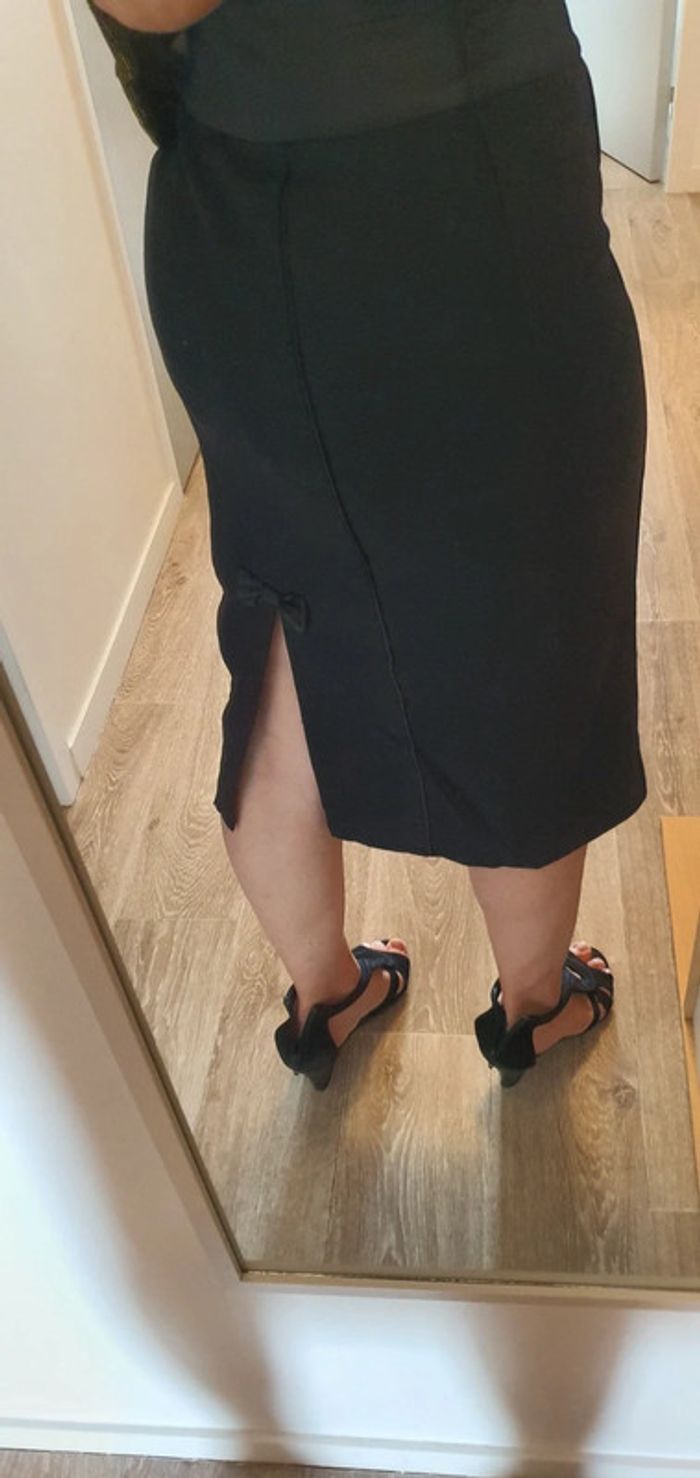 Jupe crayon avec nœud ceinture satin très classe - photo numéro 5
