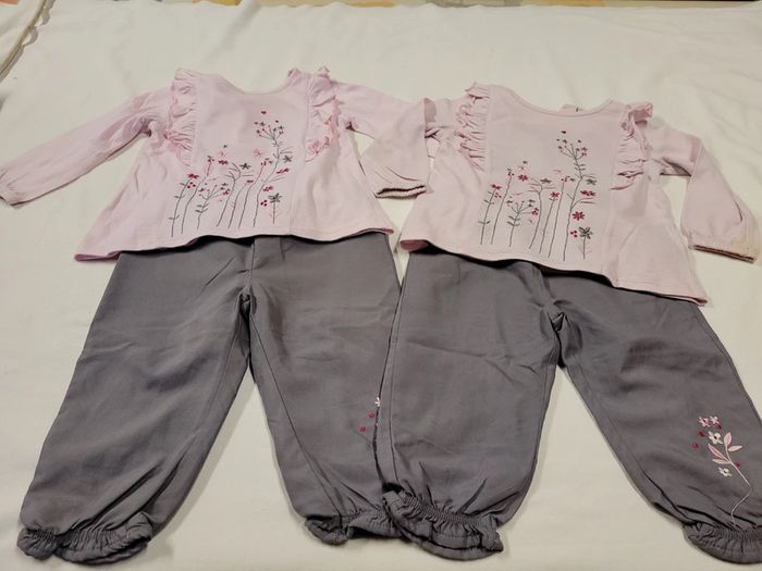 Lot de 2 ensembles 2 pièces fille 18mois