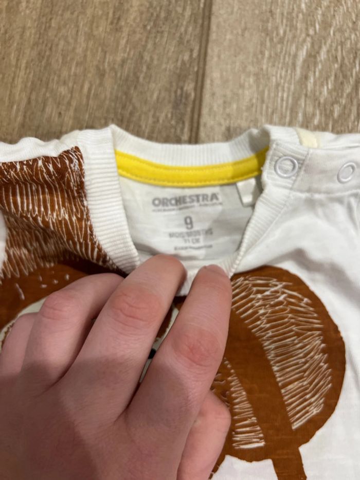 Ensemble short et t-shirt orchestra marron et blanc et singe 9 mois - photo numéro 6