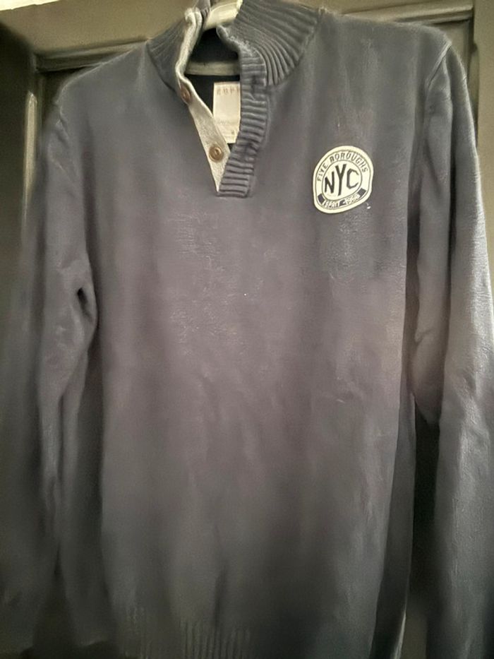 Pull coton bleu taille Xl