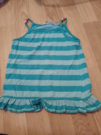 Débardeur bleu avec perles kid kanai taille 3 ans