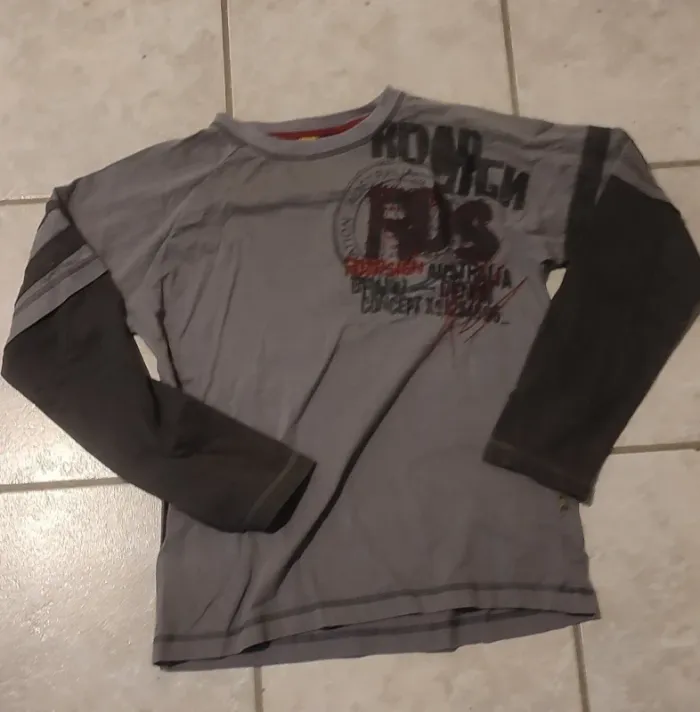 👕 T-shirt manches longues gris – 11/12 ans – Marque Roadsign - photo numéro 2