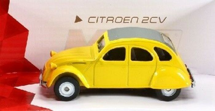 Voiture Citroën 2 CV Jaune Collection Vintage mondo motors 1/43