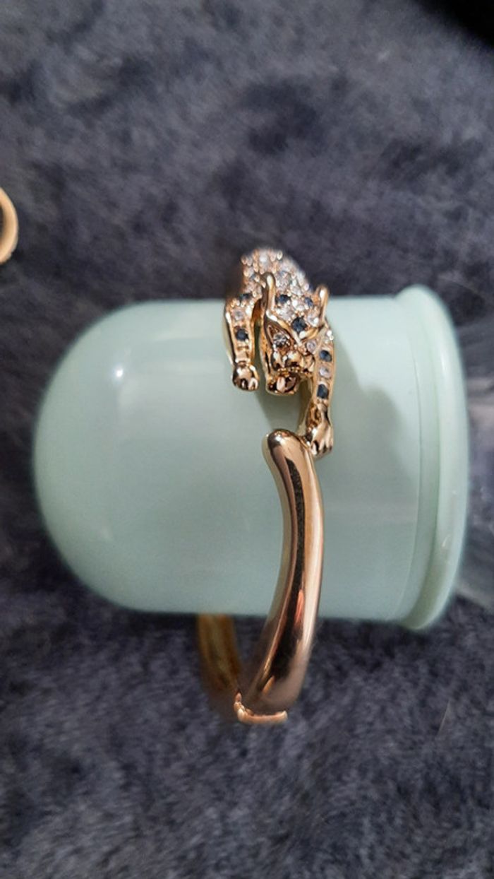 ensemble bracelet oval + bague panthère