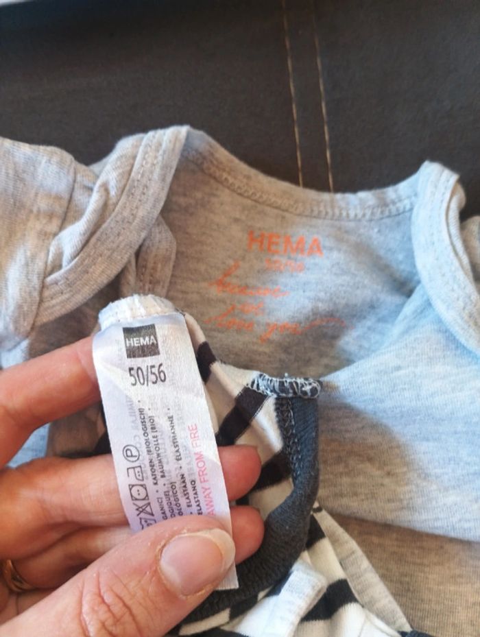 Lot de 2 bodies manches courtes Mixte 0/1 mois wasn't me ? This time. Hema - photo numéro 3