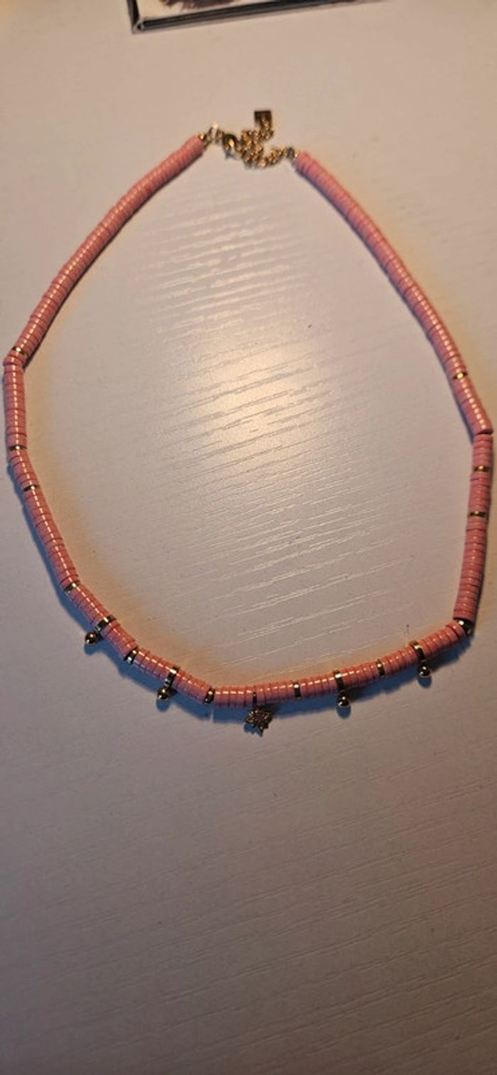 Superbe collier rose bohm neuf - photo numéro 4