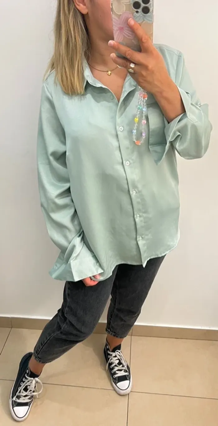 Chemise Fluide Verte - photo numéro 5