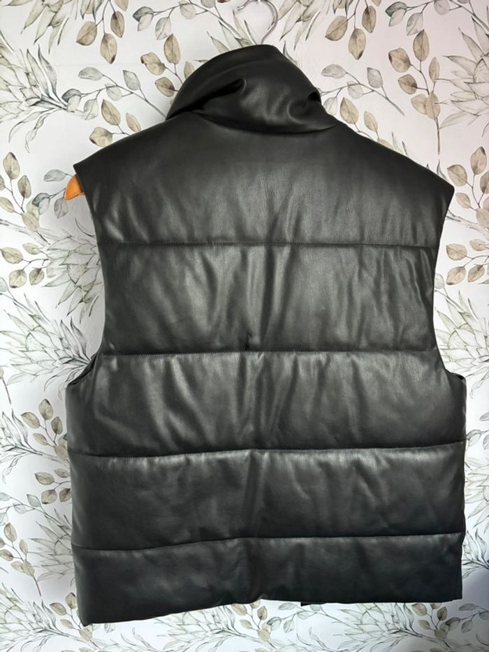 Doudoune sans manches similicuir - photo numéro 2