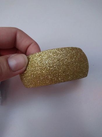 Bracelet manchette neuf doré Pailleté