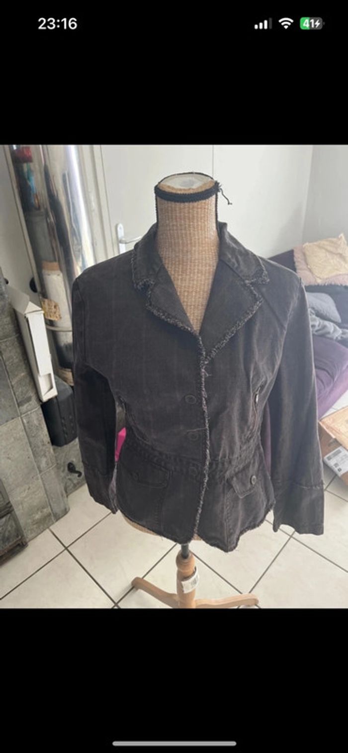 Veste en jean fleur de sel