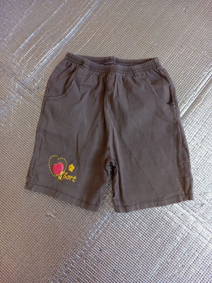 Short coton chocolat 3 ans