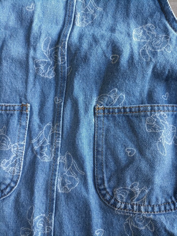 Robe salopette fille jeans 8 ans Disney Stitch très bon état - photo numéro 2