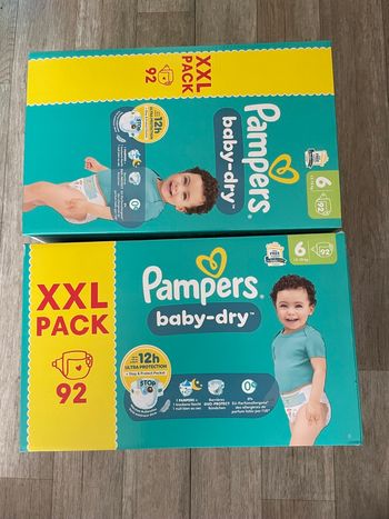 Mega pack xxl de 184 couches pampers babydry taille 6 neuf