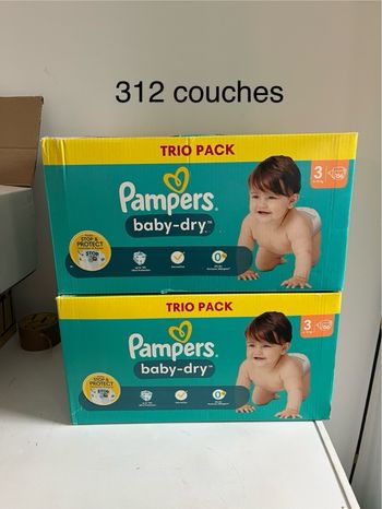 Couches Pampers baby dry taille 3 