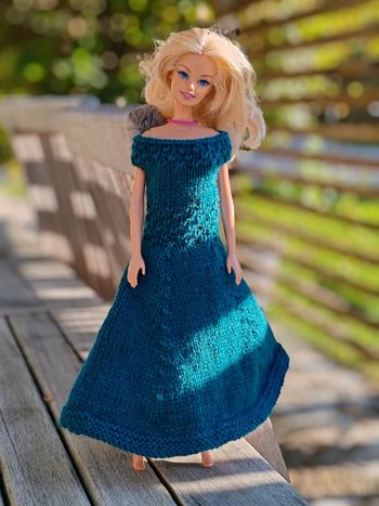 Robe de princesse longue bleu canard