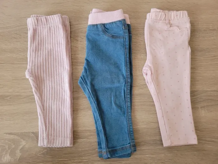 Lot de 3 pantalons fille en 9 mois