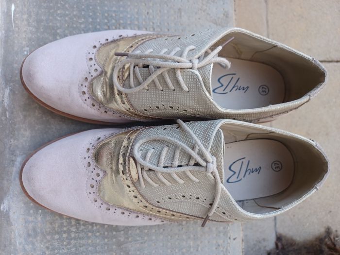 Derbies habillés beige et doré 37 - photo numéro 2