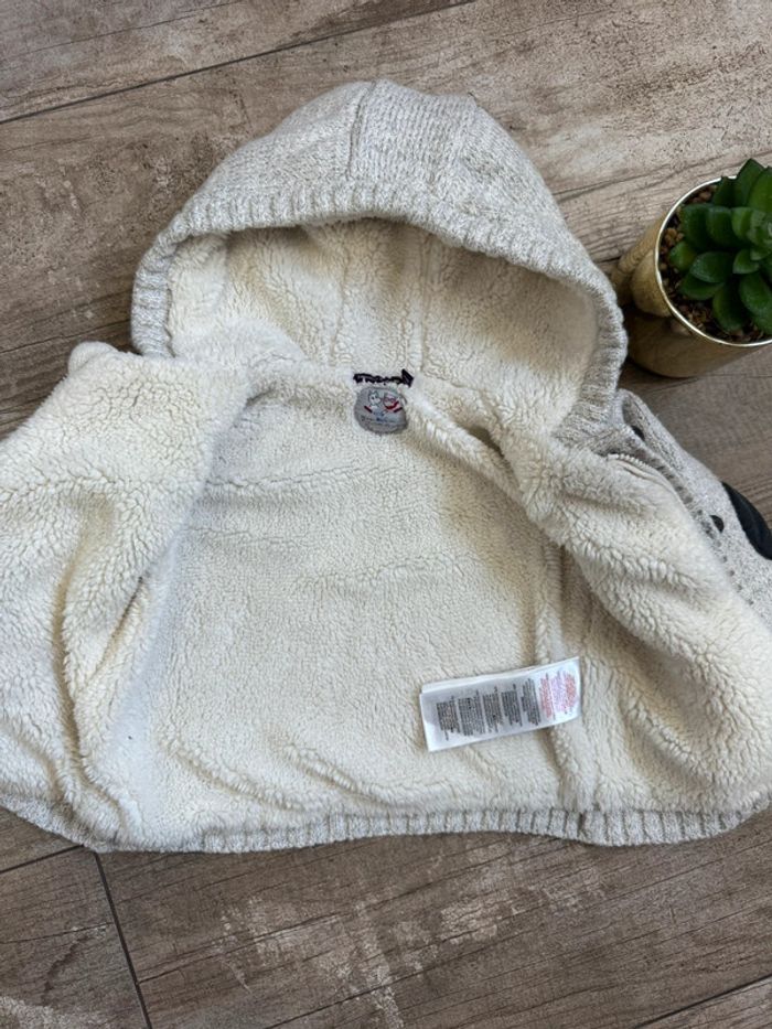 🌺Polaire veste capuche pilou pilou Sergent Major 18mois beige - photo numéro 3