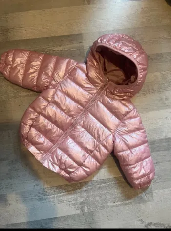 Doudoune mi saison effet métallisé rose 6 mois