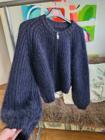 Gilet raccoon bleu marine zippé