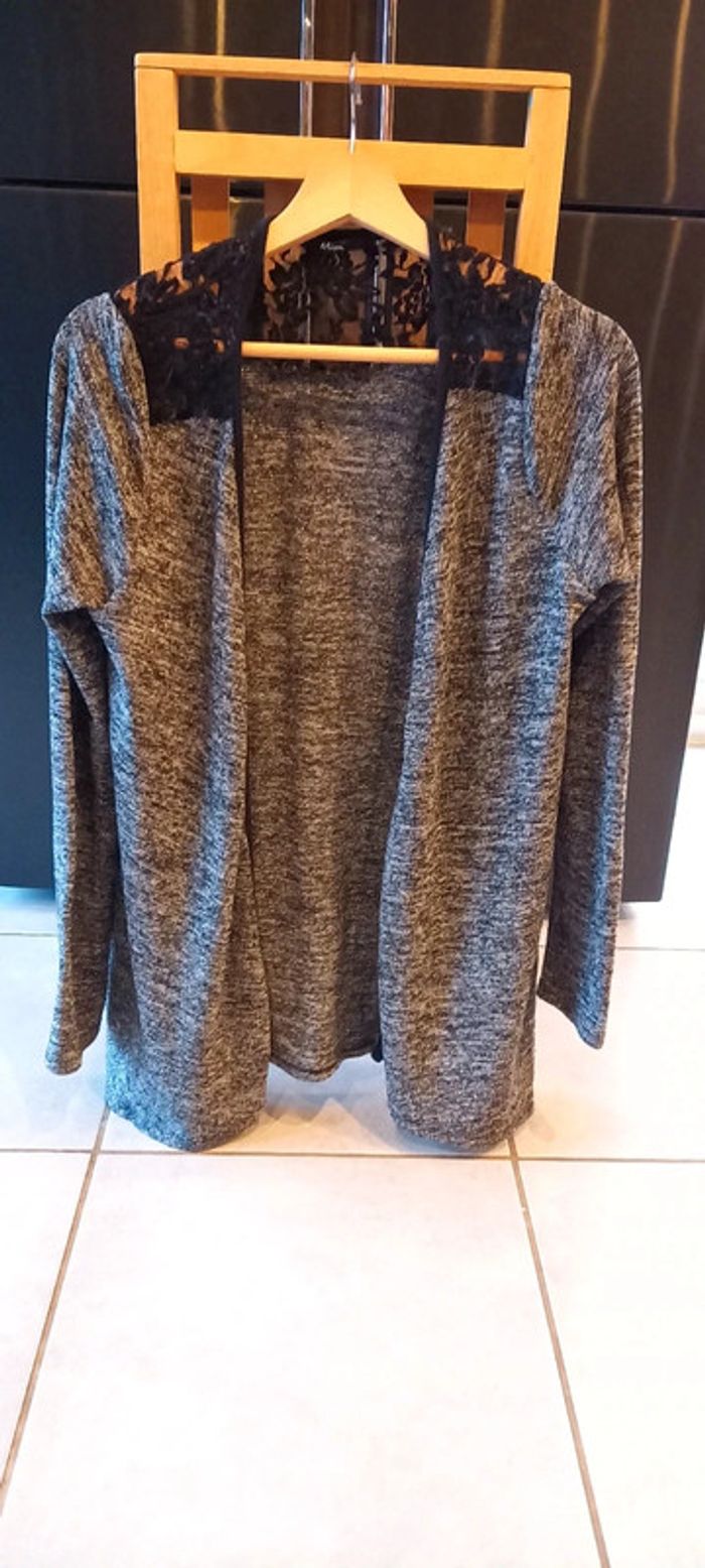 Gillet gris et noir XL