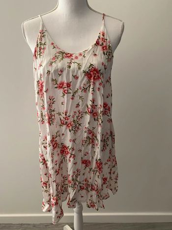 Robe à fleurs blanche et rose TS/M 36/38