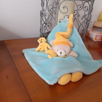 Doudou & cie: Ourson vert menthe & son doudou-chien