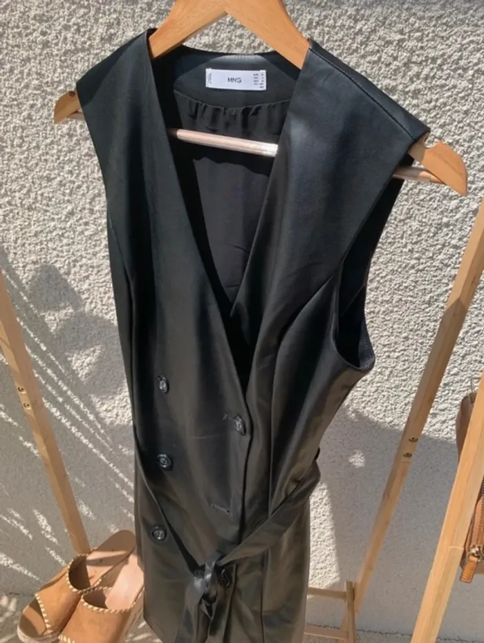 Robe Mango noire similicuir - photo numéro 2