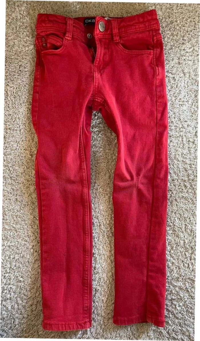 Pantalon rouge skinny Okaïdi taille 3 ans - photo numéro 3