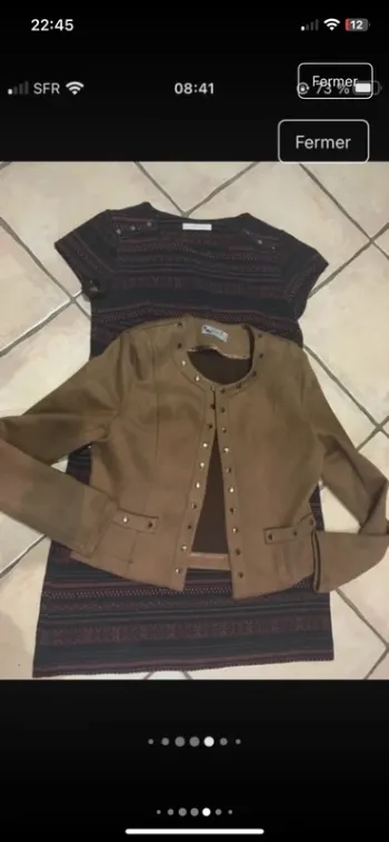 💎Petite pépite ! Magnifique lot en 38: robe Armand Thiery et d’un blazer en peau excellent état