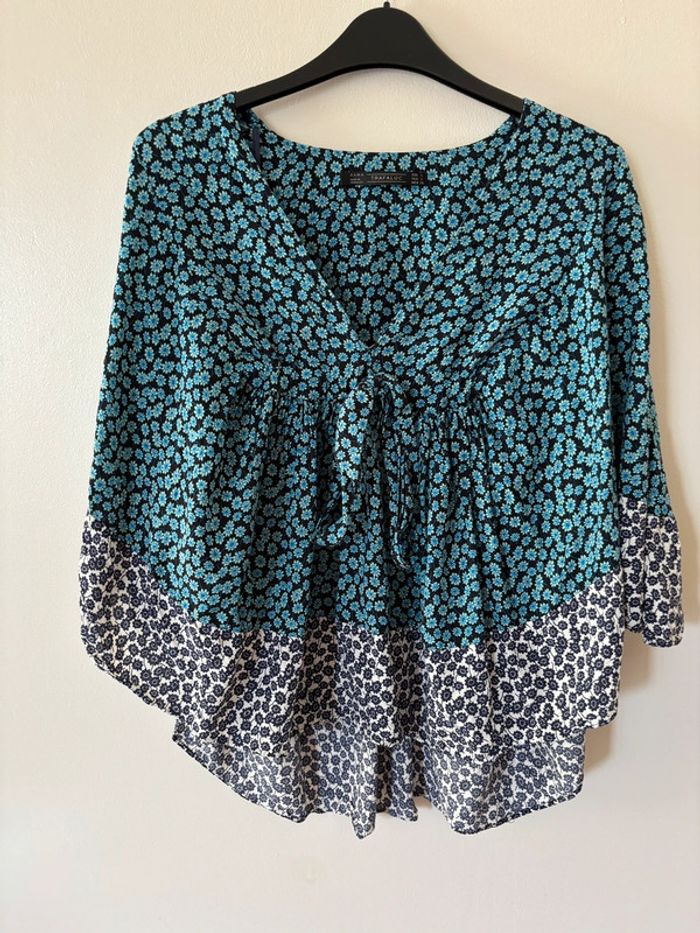 Blouse bleu Zara - photo numéro 2