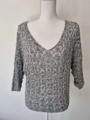 Pull léger ajouré noir & blanc