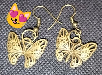 Boucle d'oreille papillon bronze