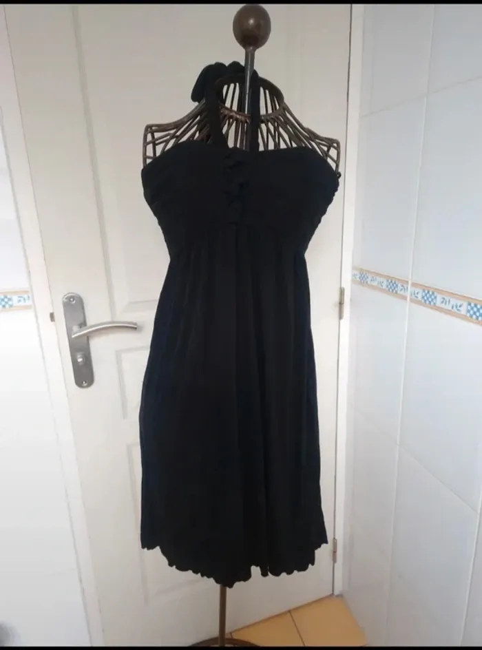 Jolie petite robe noir bandeau d'été femme camaïeu taille S/36