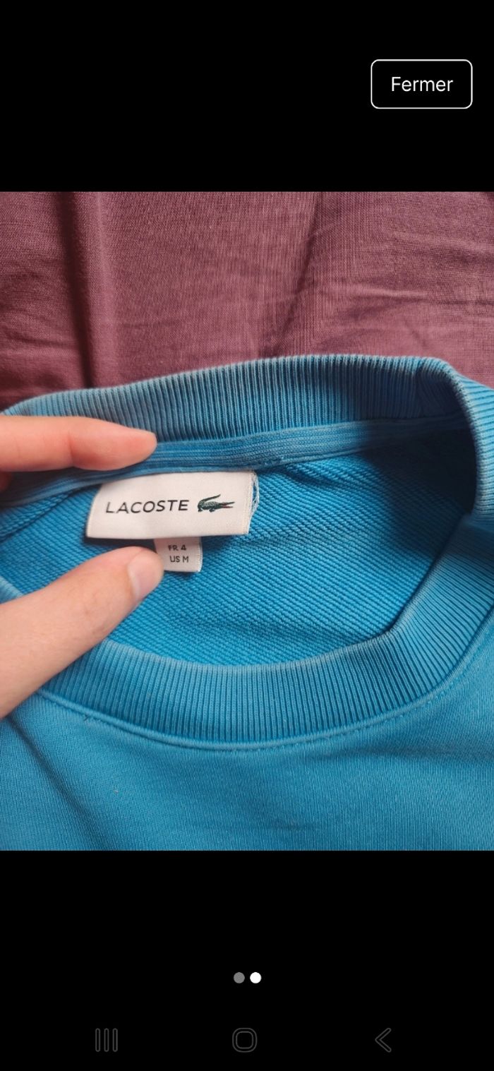 Pull Lacoste bleu taille 4 - photo numéro 2