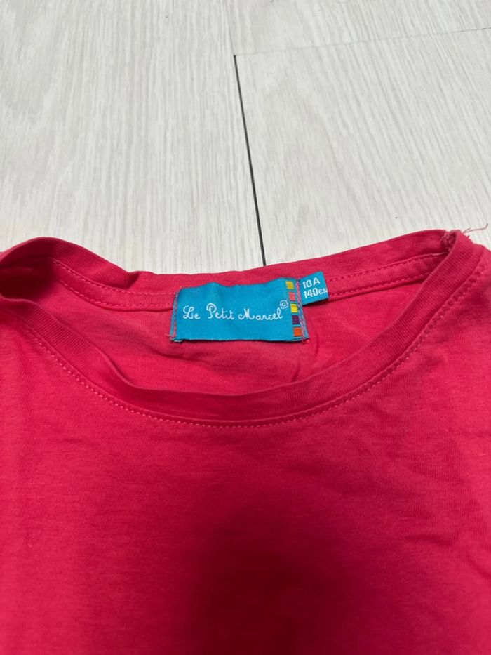 T-shirt rose, fuchsia, Little, Marcel, 10 ans, neuf - photo numéro 2