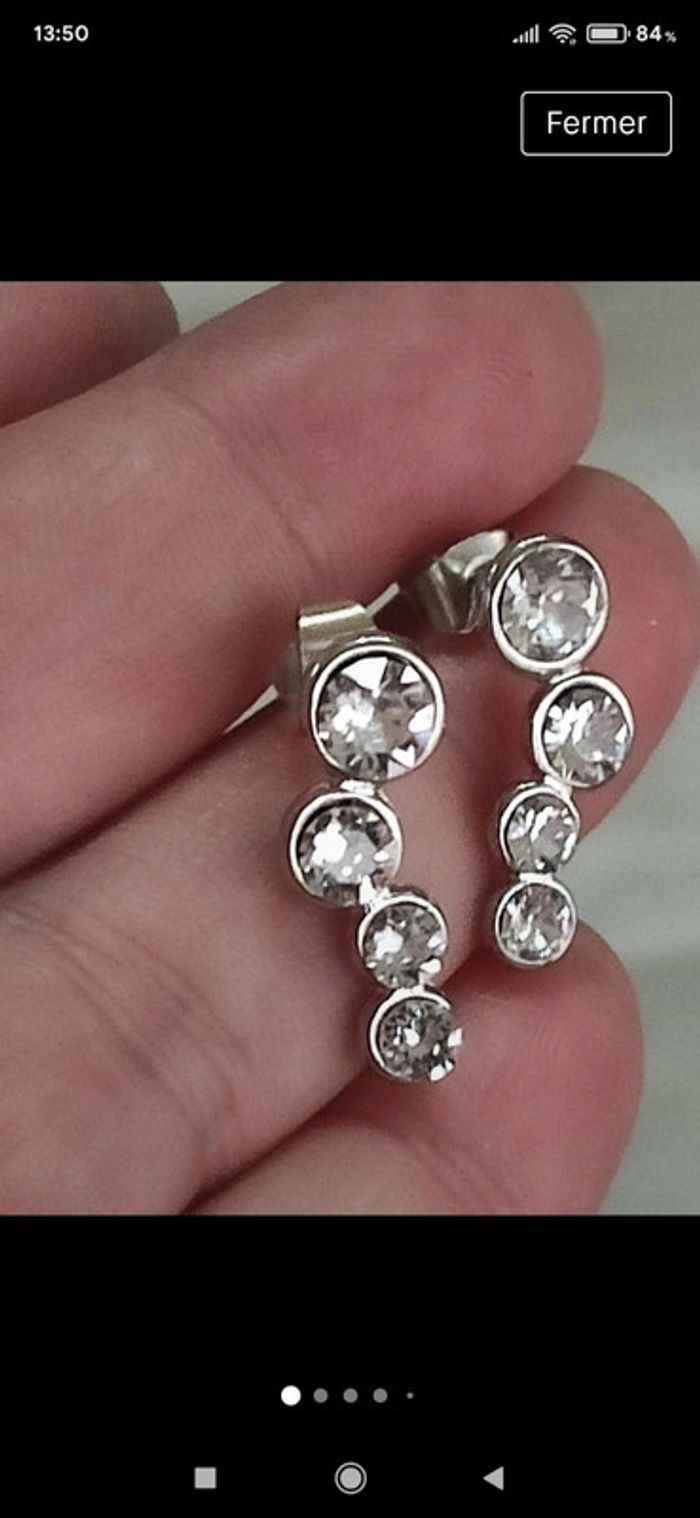 Boucles d'oreilles cristaux - photo numéro 2