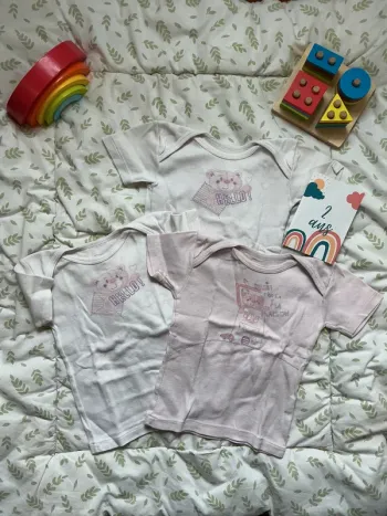 lot de 3 maillots de corps influx 2 ans blanc et rose