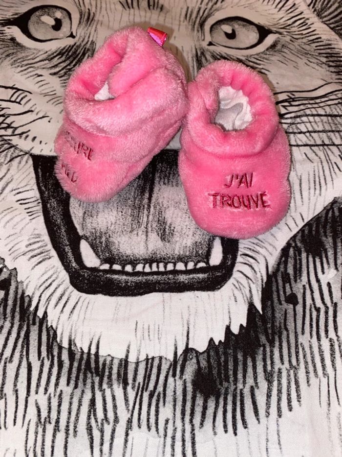 Chaussons bébé, taille 0-6 mois, marque inconnue. - photo numéro 3