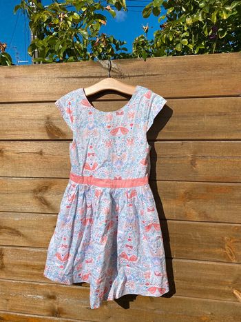 Robe cérémonie fête mariage baptême communion été sergent major 8 ans papillon rose
