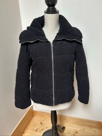 Manteau matelassé en velours côtelé noir - taille 2XS