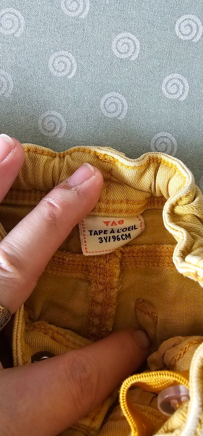 Pantalon Jean garçon jaune 3 ans 98 cm - photo numéro 6